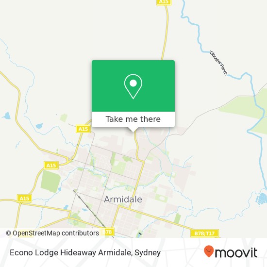 Econo Lodge Hideaway Armidale map