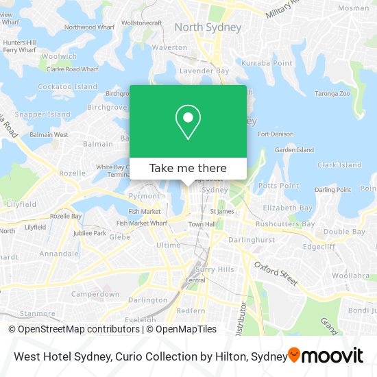 West Hotel Sydney, Curio Collection by Hilton map