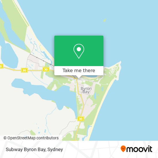 Subway Byron Bay map