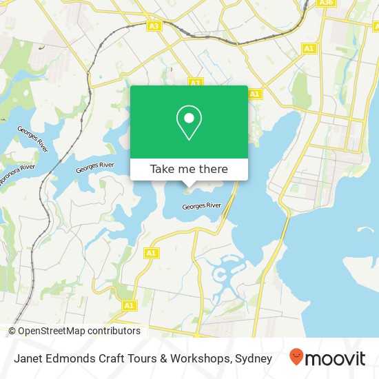 Mapa Janet Edmonds Craft Tours & Workshops