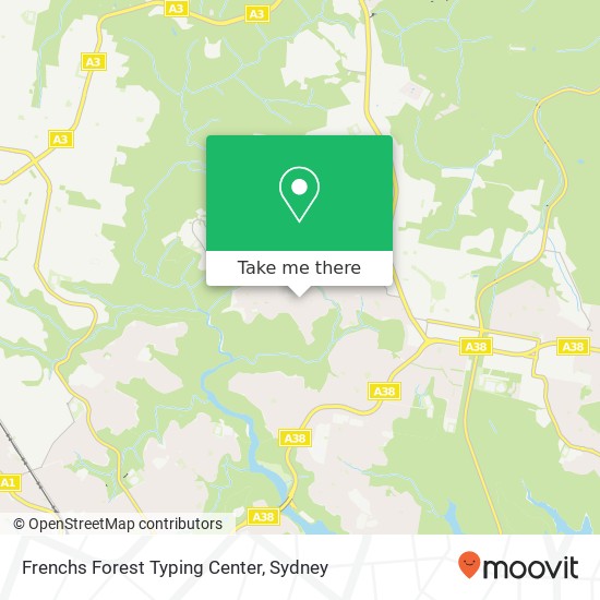 Mapa Frenchs Forest Typing Center