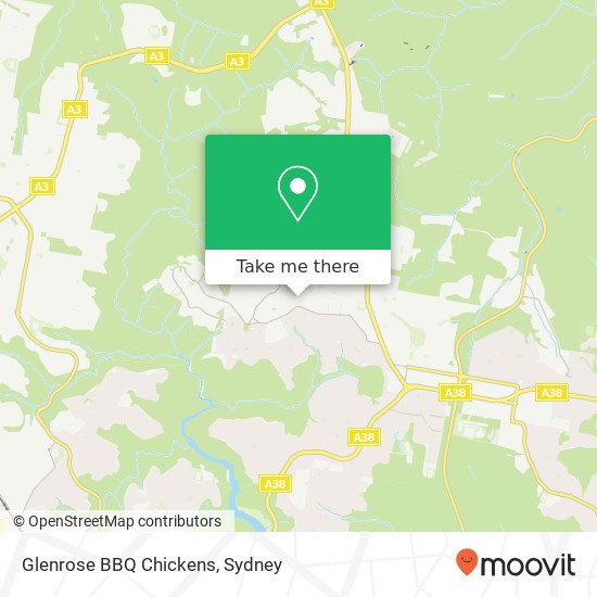 Mapa Glenrose BBQ Chickens