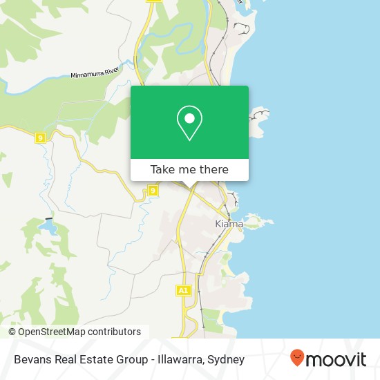 Mapa Bevans Real Estate Group - Illawarra