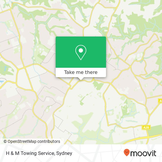 H & M Towing Service map