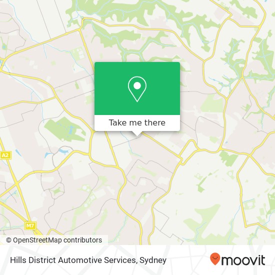 Hills District Automotive Services map