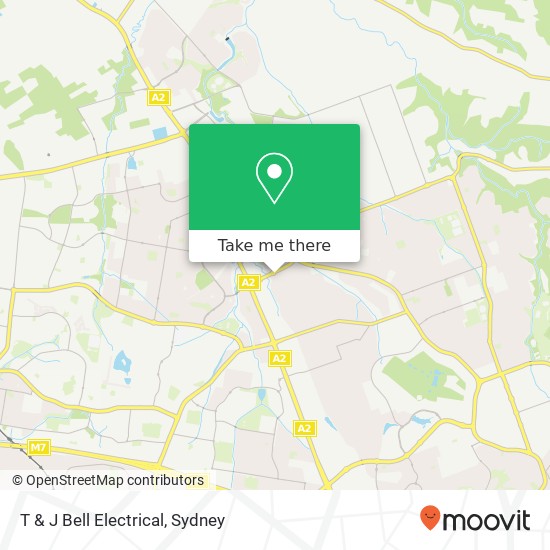 T & J Bell Electrical map