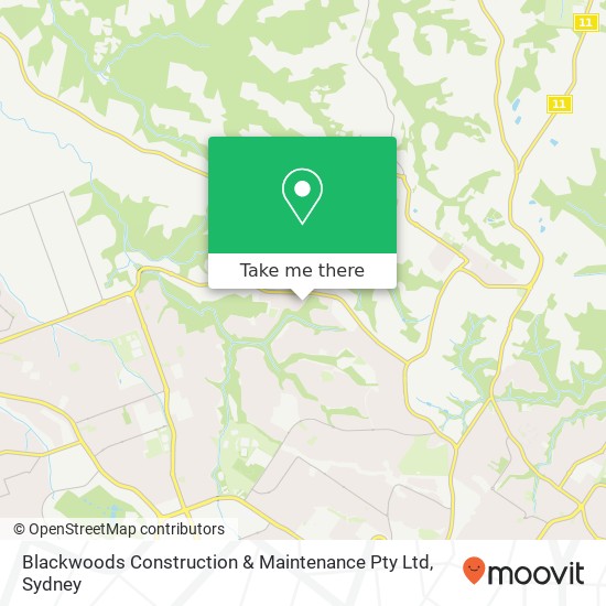 Mapa Blackwoods Construction & Maintenance Pty Ltd