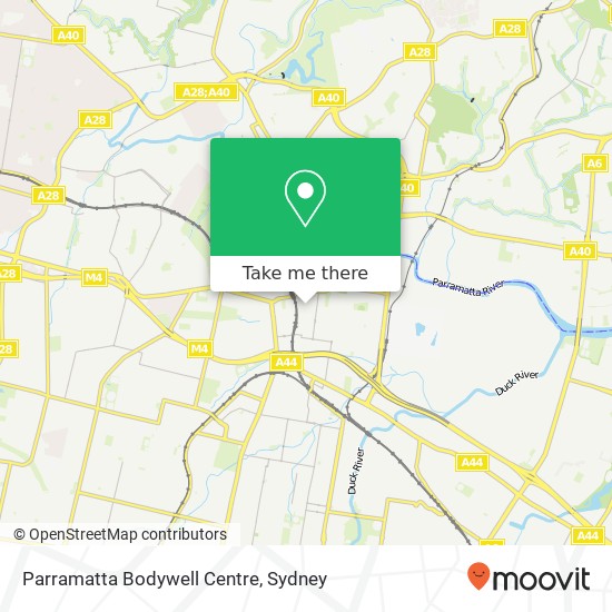 Parramatta Bodywell Centre map
