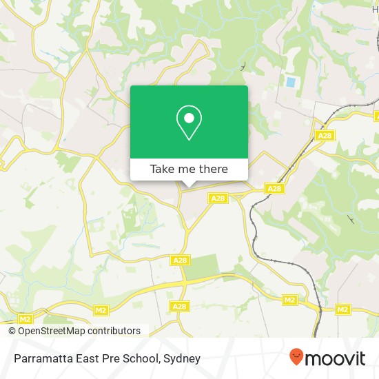 Mapa Parramatta East Pre School