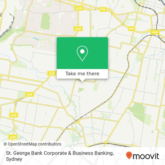 St. George Bank Corporate & Business Banking map