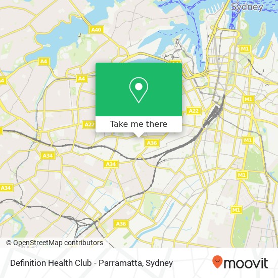 Definition Health Club - Parramatta map