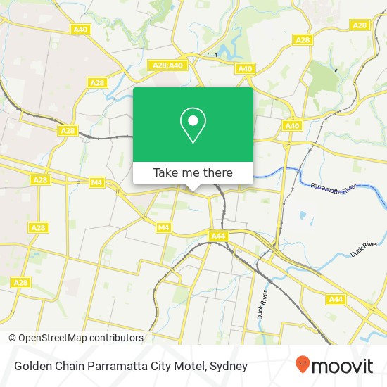 Golden Chain Parramatta City Motel map