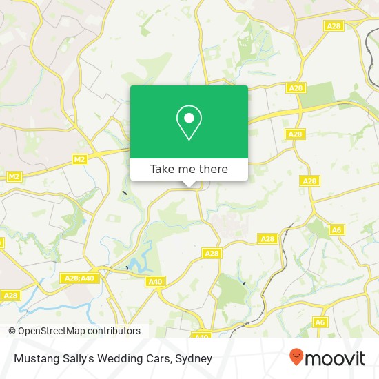 Mustang Sally's Wedding Cars map