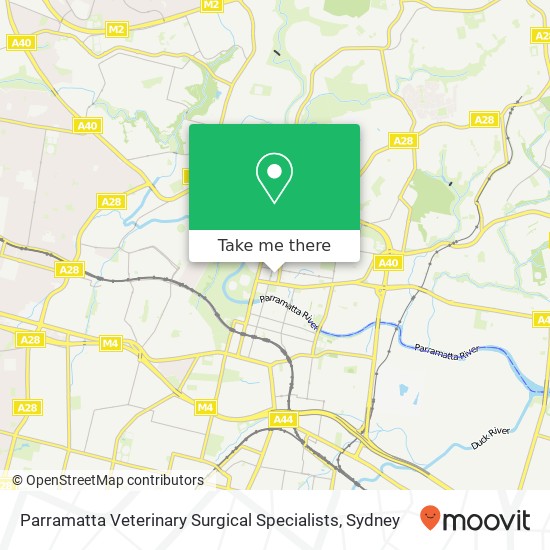 Mapa Parramatta Veterinary Surgical Specialists