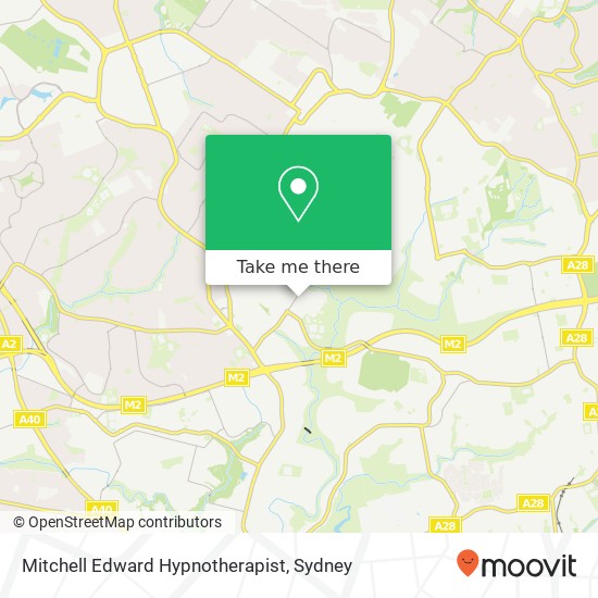 Mitchell Edward Hypnotherapist map
