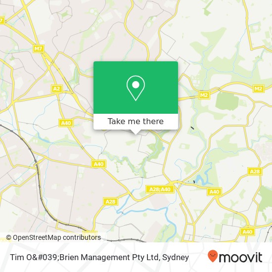 Tim O&#039;Brien Management Pty Ltd map