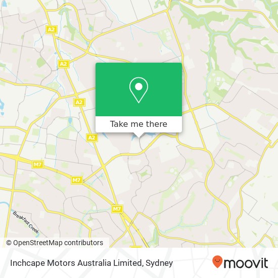 Mapa Inchcape Motors Australia Limited