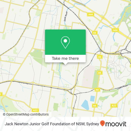 Jack Newton Junior Golf Foundation of NSW map