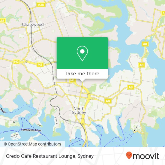 Credo Cafe Restaurant Lounge map