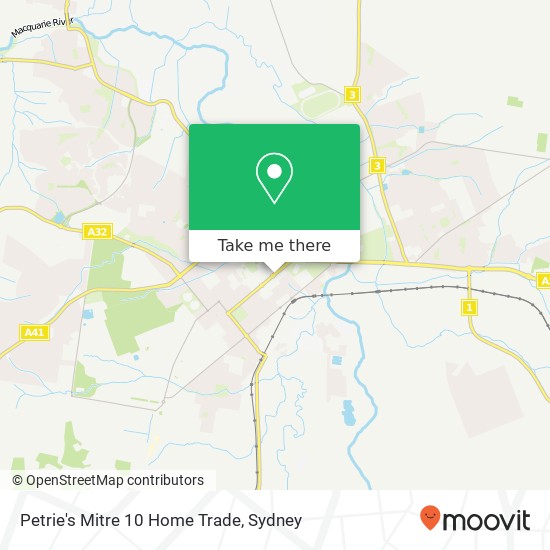 Petrie's Mitre 10 Home Trade map