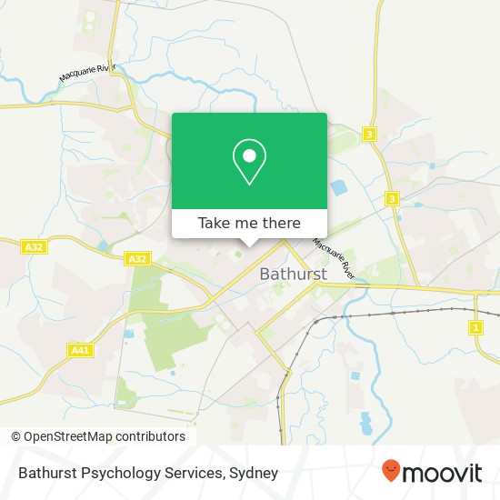 Bathurst Psychology Services map