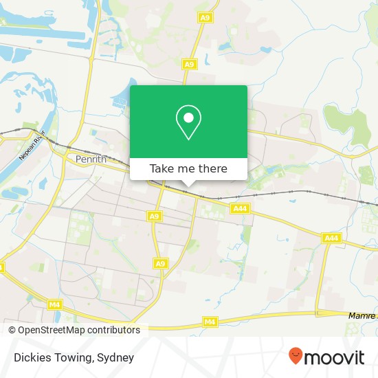 Dickies Towing map