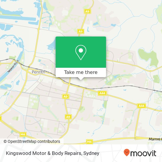 Mapa Kingswood Motor & Body Repairs