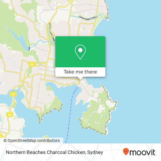 Northern Beaches Charcoal Chicken map