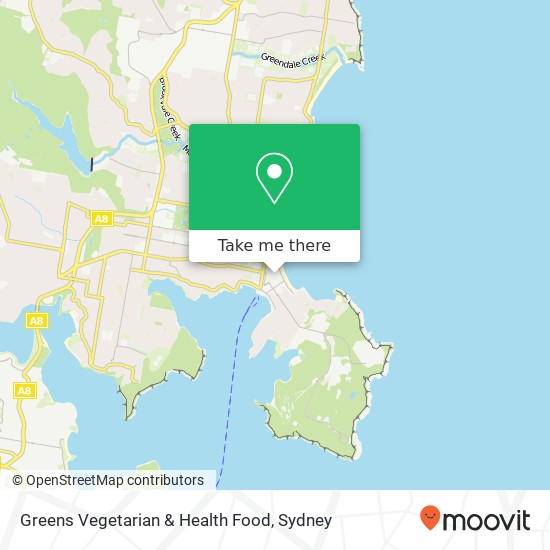 Mapa Greens Vegetarian & Health Food