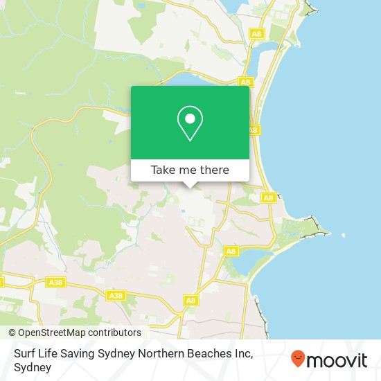 Mapa Surf Life Saving Sydney Northern Beaches Inc