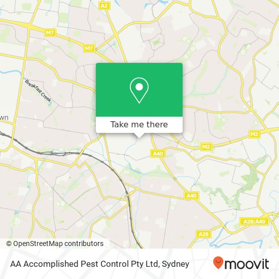 AA Accomplished Pest Control Pty Ltd map