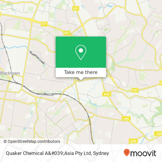 Quaker Chemical A&#039;Asia Pty Ltd map