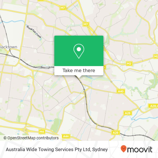 Australia Wide Towing Services Pty Ltd map