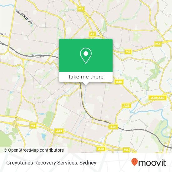 Mapa Greystanes Recovery Services