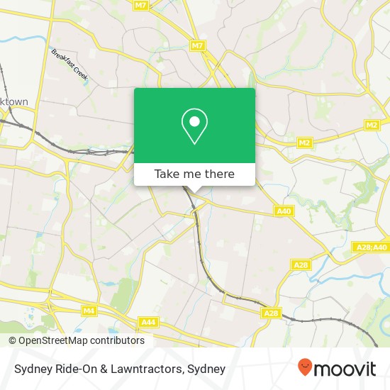 Sydney Ride-On & Lawntractors map