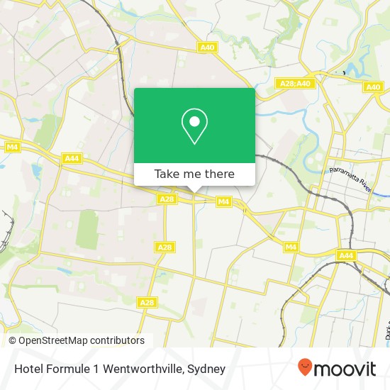 Mapa Hotel Formule 1 Wentworthville