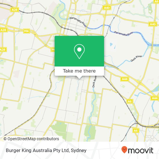 Mapa Burger King Australia Pty Ltd