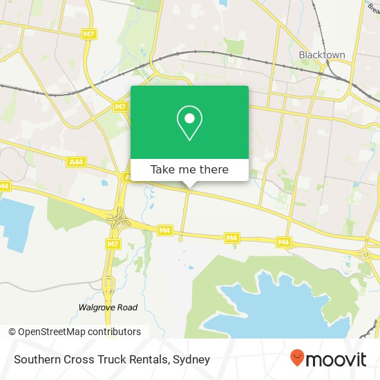 Mapa Southern Cross Truck Rentals