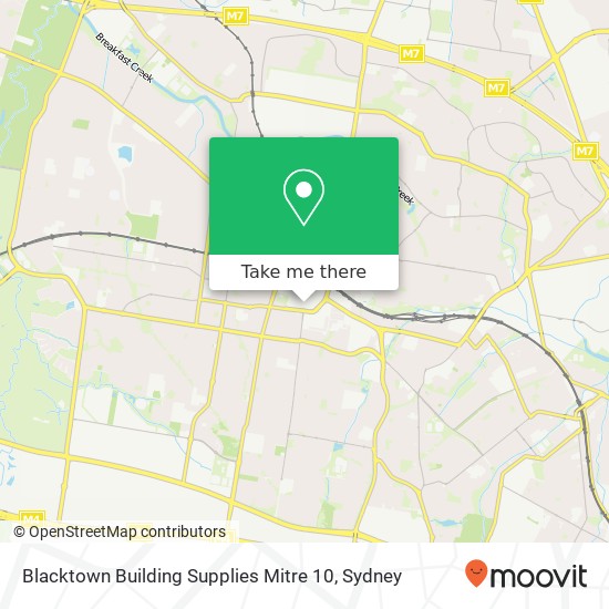 Mapa Blacktown Building Supplies Mitre 10