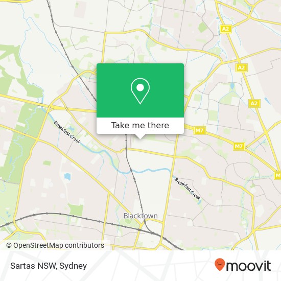 Mapa Sartas NSW
