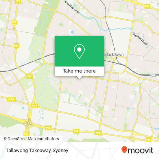 Tallawong Takeaway map