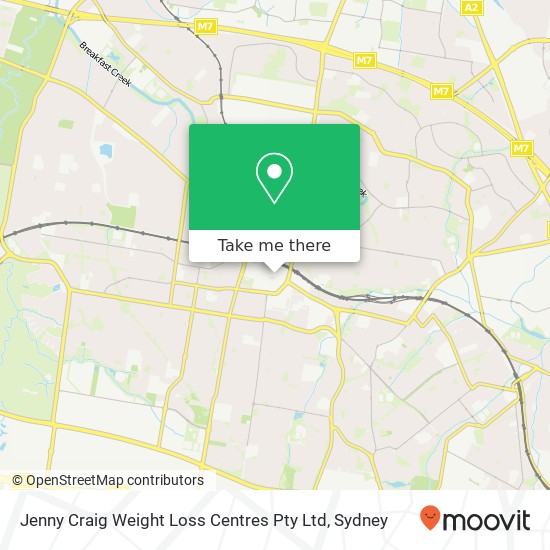 Mapa Jenny Craig Weight Loss Centres Pty Ltd