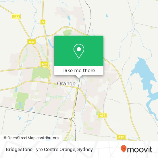 Mapa Bridgestone Tyre Centre Orange