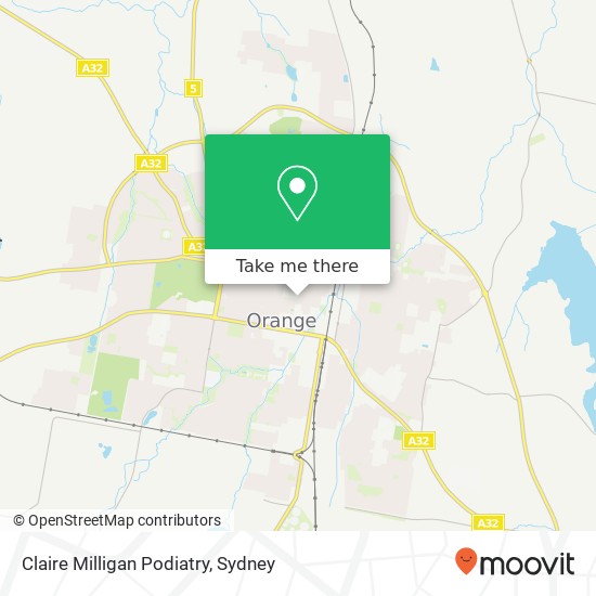 Claire Milligan Podiatry map