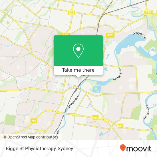 Bigge St Physiotherapy map