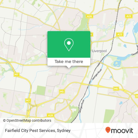 Fairfield City Pest Services map