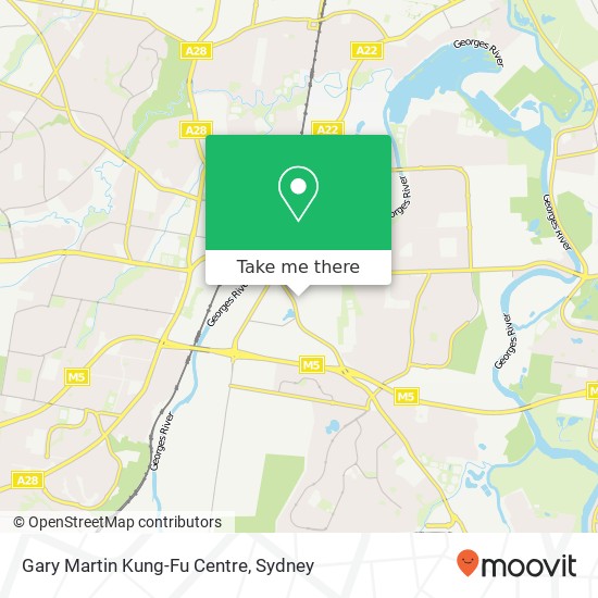 Gary Martin Kung-Fu Centre map