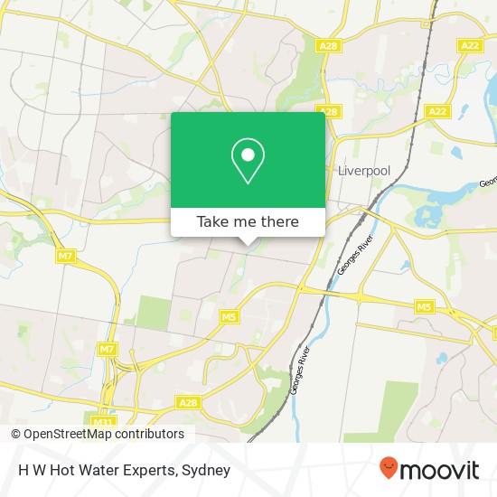 H W Hot Water Experts map