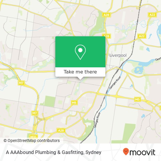 Mapa A AAAbound Plumbing & Gasfitting