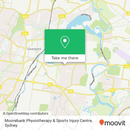 Moorebank Physiotherapy & Sports Injury Centre map